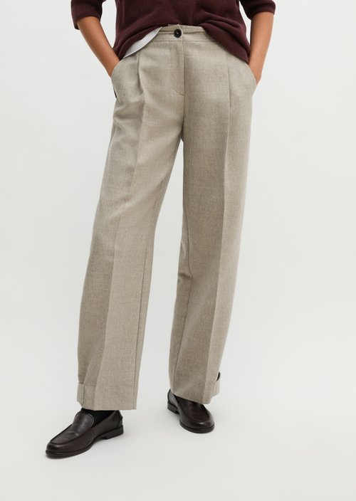 Pleated trousers regular — Pure Taupe Melange