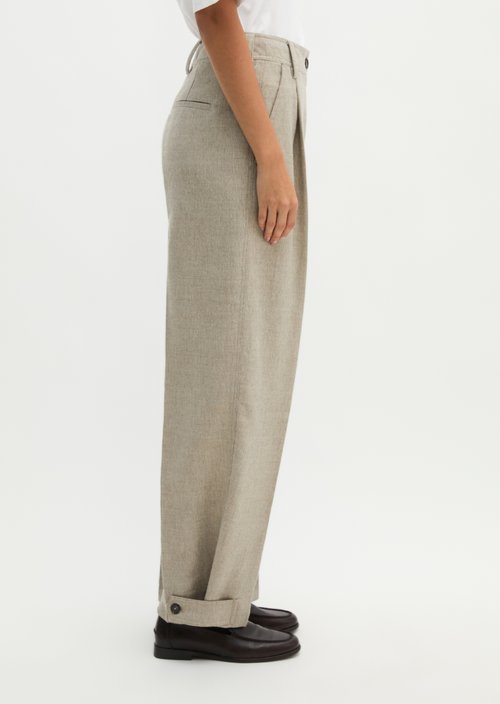 Pleated trousers regular — Pure Taupe Melange