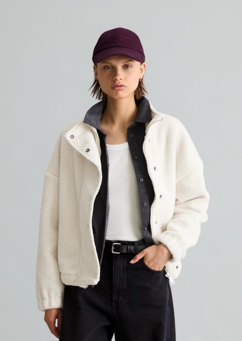 Casual Teddy Jacket — White Blush