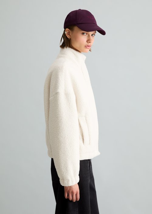 Casual Teddy Jacket — White Blush