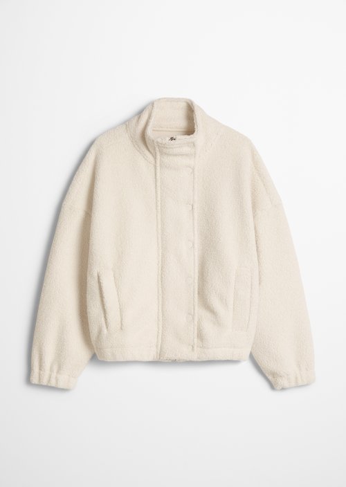 Casual Teddy Jacket — White Blush
