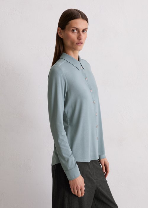 Regular jersey blouse — Slate Blue