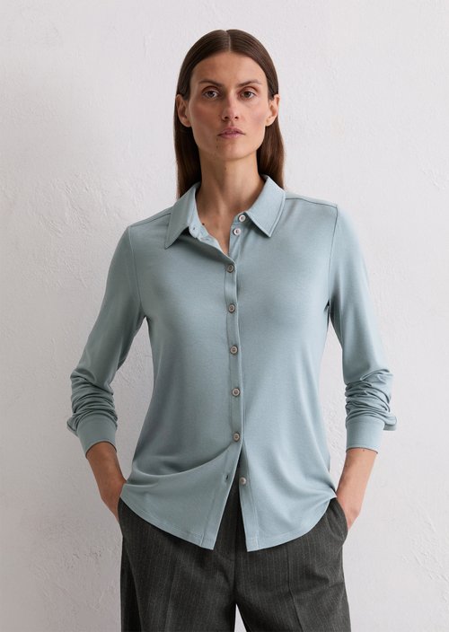 Regular jersey blouse — Slate Blue