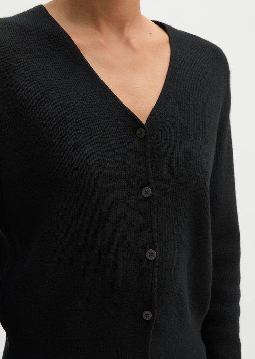 Slim-fit cropped cardigan — Black