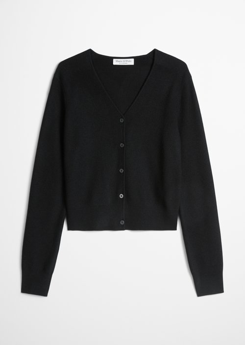 Slim-fit cropped cardigan — Black