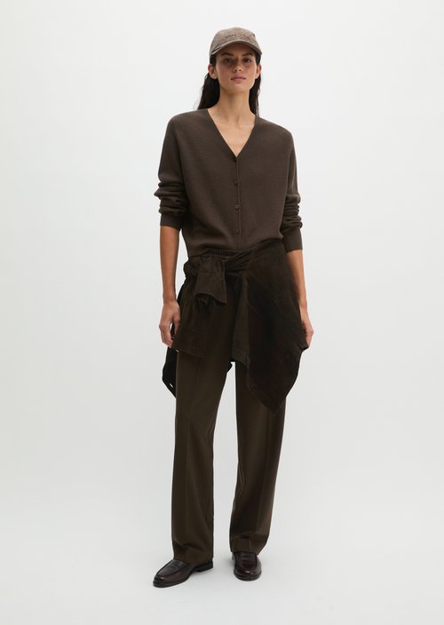 Slim-fit cropped cardigan — Burnt Coffee