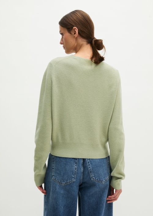 Slim-fit cropped cardigan — Smooth Sage