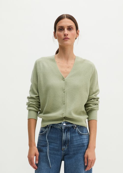 Slim-fit cropped cardigan — Smooth Sage