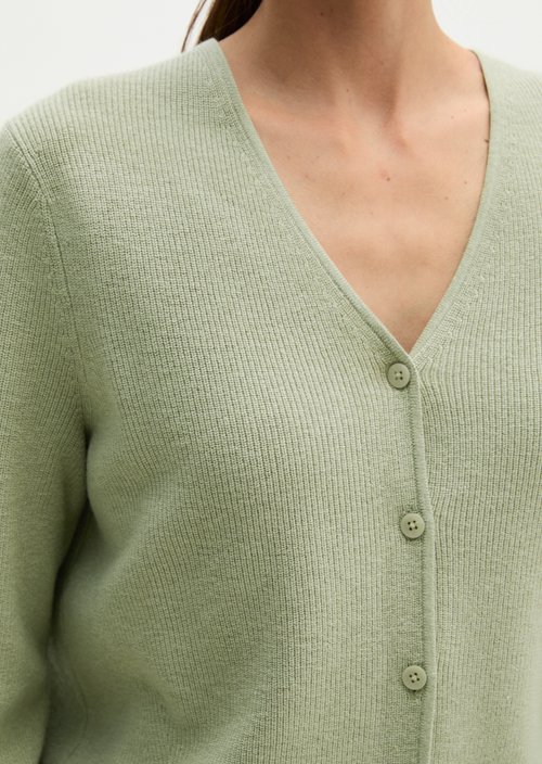Slim-fit cropped cardigan — Smooth Sage