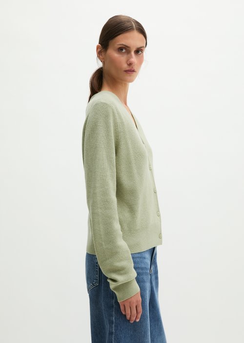 Slim-fit cropped cardigan — Smooth Sage