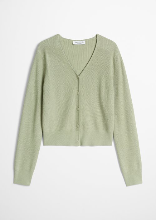 Slim-fit cropped cardigan — Smooth Sage