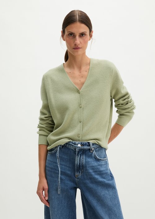 Slim-fit cropped cardigan — Smooth Sage