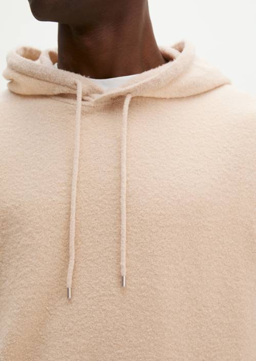 Regular-Fit Hooded Sweatshirt Linen Beige in detail view