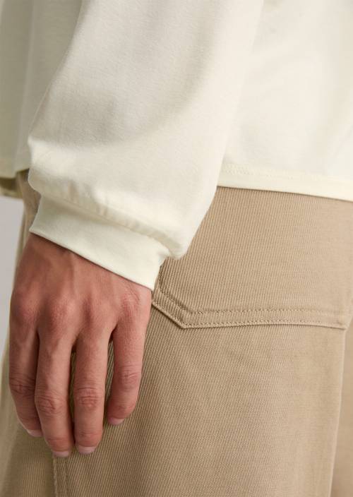 Jersey blouse los Off White in detailaanzicht