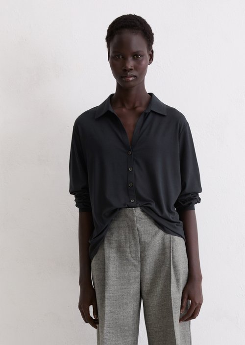 Jersey blouse loose — Deep Night Blue