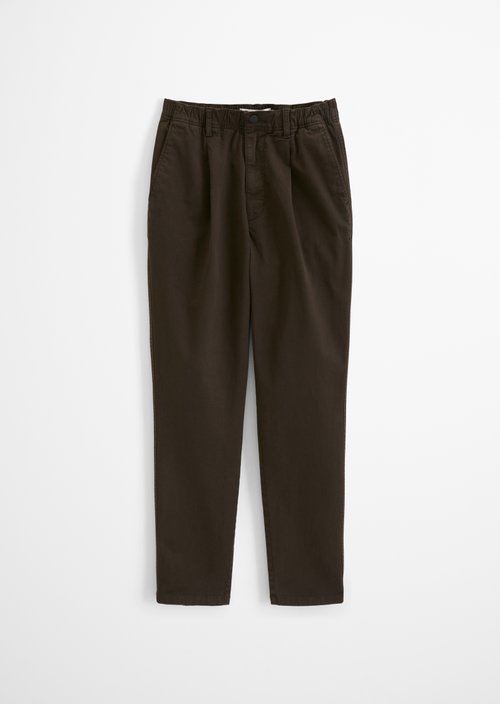 Pants, "Anders" Pleated Cropped Style — Chocolate Brown