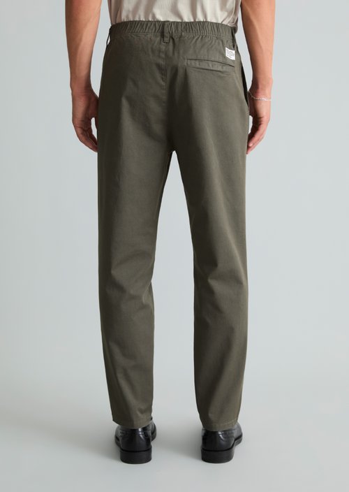 Pants, "Anders" Pleated Cropped Style — Green Jasper