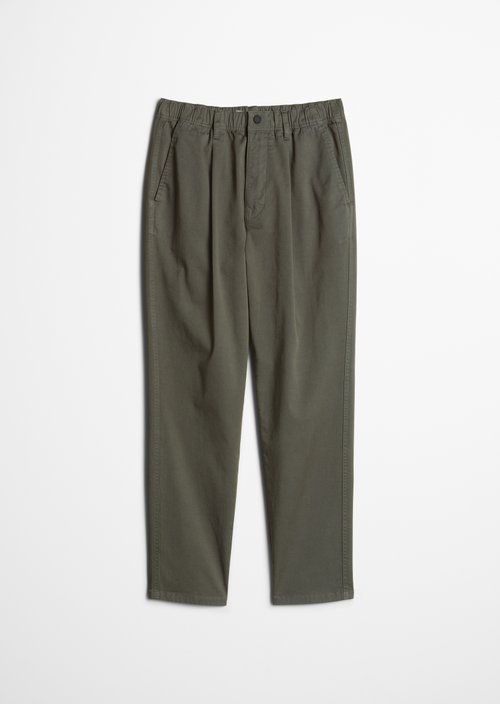 Pants, "Anders" Pleated Cropped Style — Green Jasper