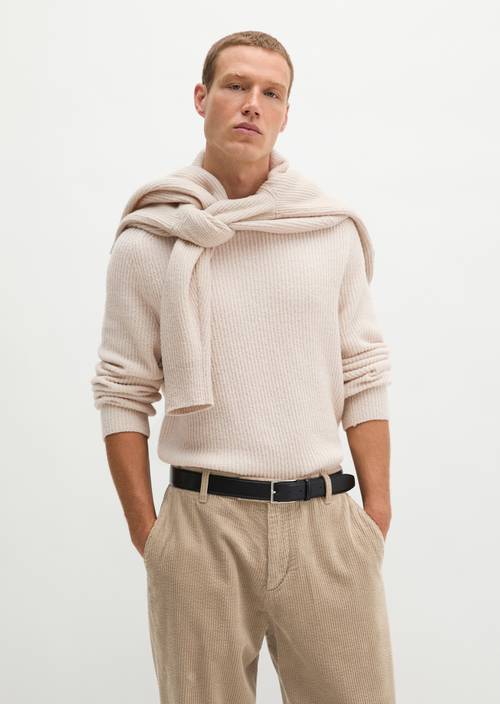 Pullover regular Linen Beige in Frontalansicht