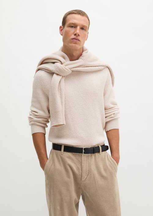 Regular-fit sweater — Linen Beige