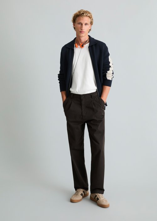 Lars Pleats Wide Pants — Chocolate Brown