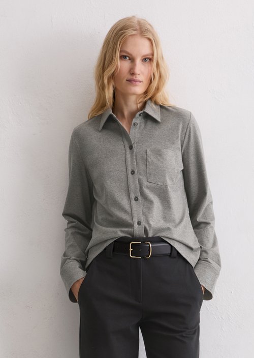 Regular jersey blouse — Warm Granite Melange