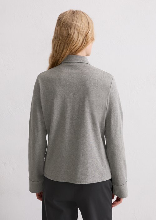 Regular jersey blouse — Warm Granite Melange
