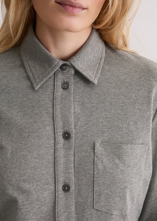 Regular jersey blouse — Warm Granite Melange