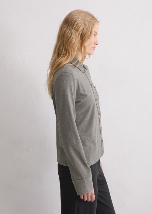 Regular jersey blouse — Warm Granite Melange
