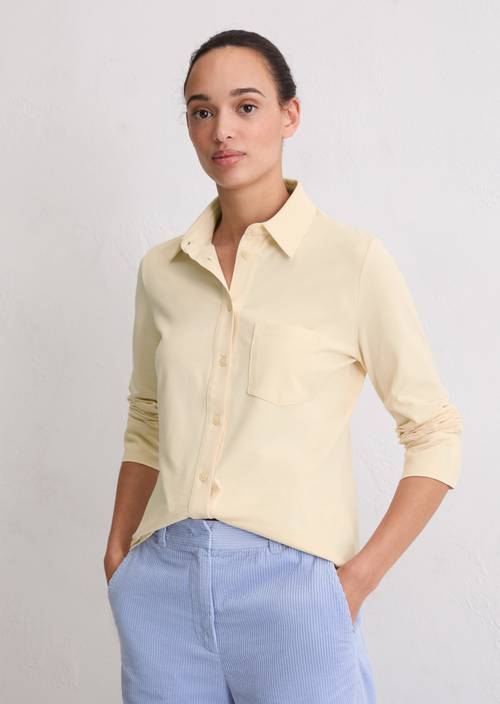 Blusa regular de punto Raw Cream en vista frontal