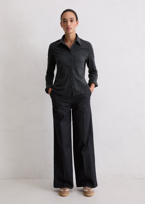 Regular jersey blouse — Deep Night Blue