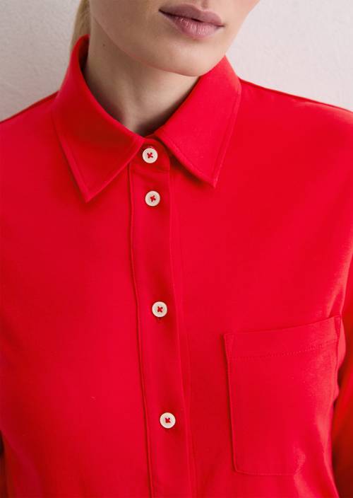 Blusa regular de punto Bright Red en vista detallada
