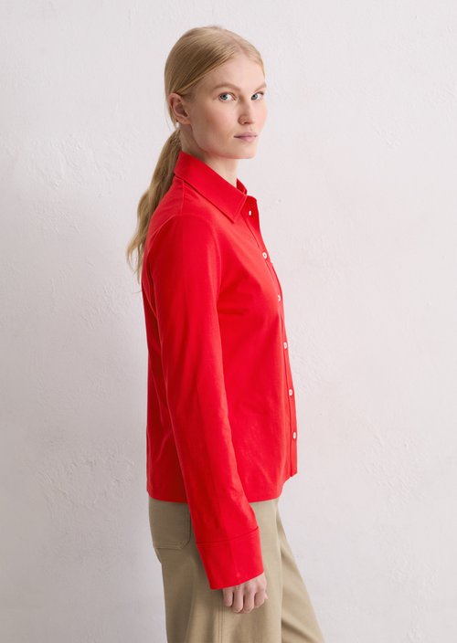 Regular jersey blouse — Bright Red