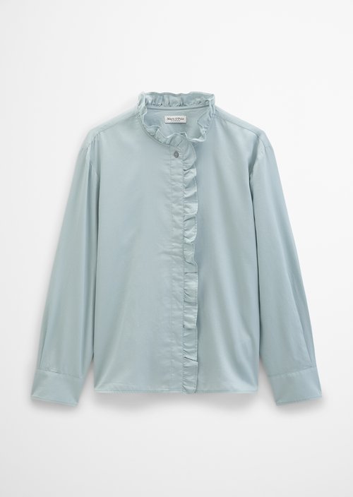 Relaxed-Fit Ruffle Blouse — Glacial Blue
