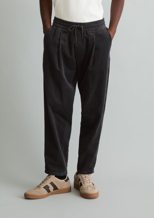 Viggo Relaxed Cropped Cord Pants — Light Graphite