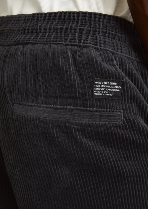 Viggo Relaxed Cropped Cord Pants — Light Graphite