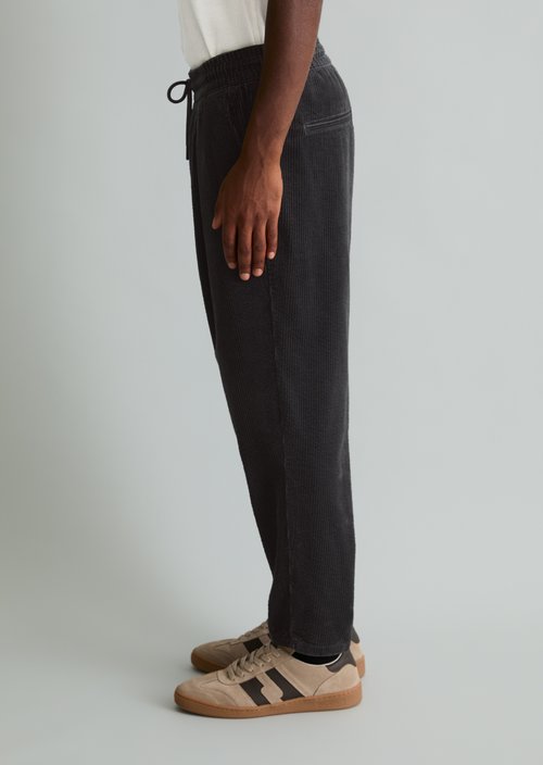 Viggo Relaxed Cropped Cord Pants — Light Graphite