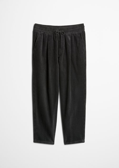 Viggo Relaxed Cropped Cord Pants — Light Graphite