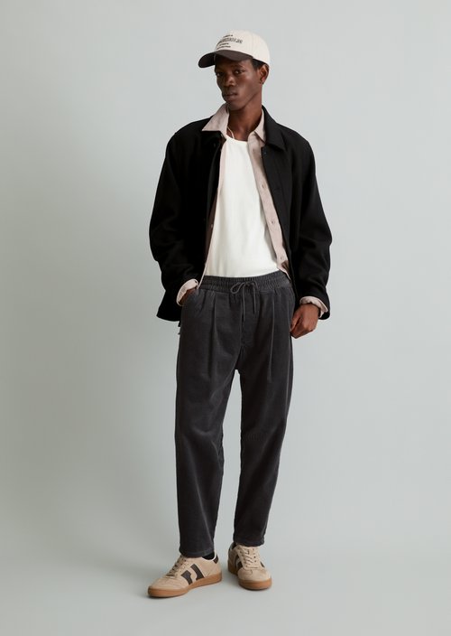 Viggo Relaxed Cropped Cord Pants — Light Graphite