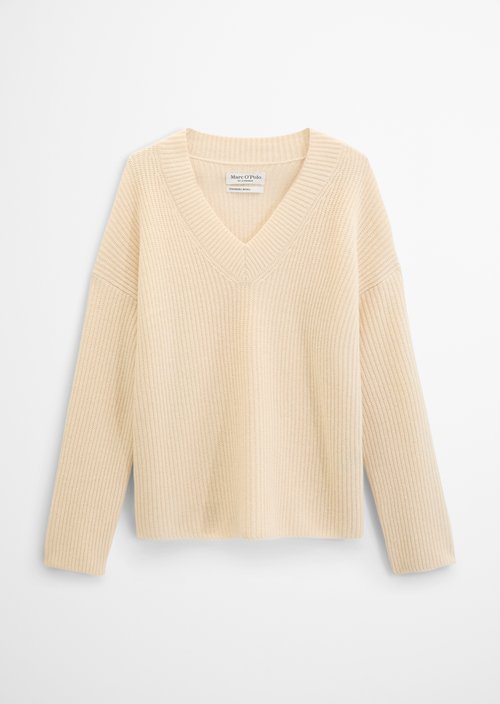 Loose-fitting V-neck knit sweater — Smokey Sands