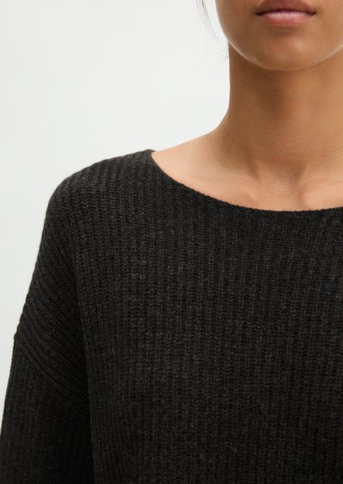 Loose-fitting knit sweater — Coal Grey Melange