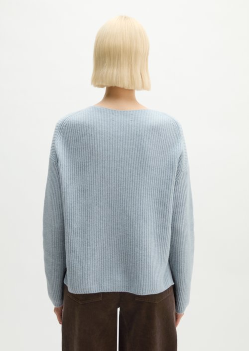 Loose-fitting knit sweater — Glacial Blue
