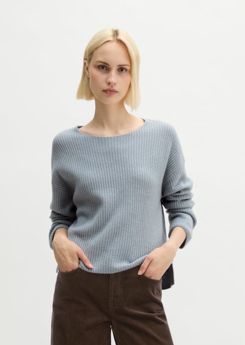 Loose-fitting knit sweater — Glacial Blue