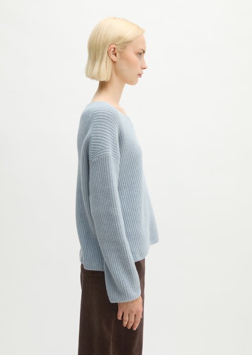 Loose-fitting knit sweater — Glacial Blue