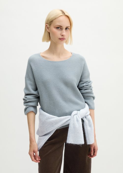 Loose-fitting knit sweater — Glacial Blue