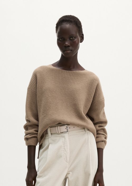 Loose-fitting knit sweater — Earthy Taupe