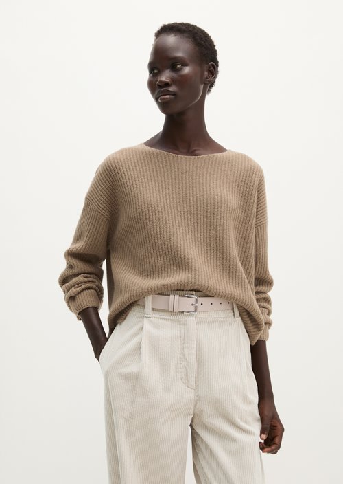 Loose-fitting knit sweater — Earthy Taupe