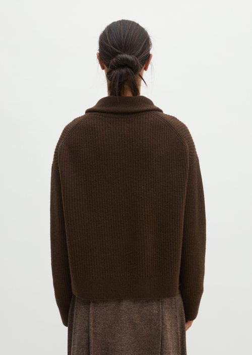 Loose-fitting cardigan — Burnt Coffee