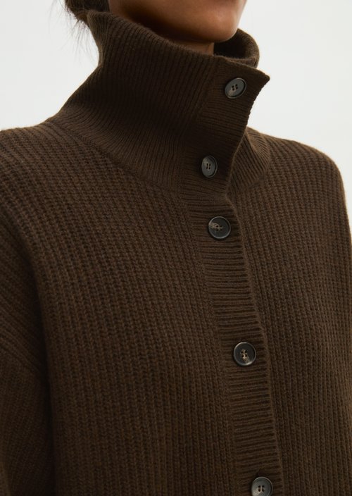 Loose-fitting cardigan — Burnt Coffee