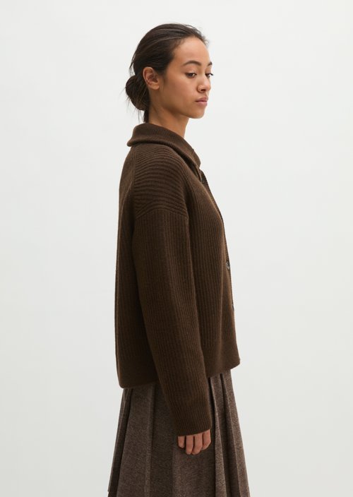 Loose-fitting cardigan — Burnt Coffee